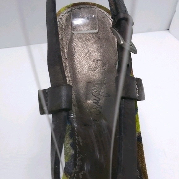 SAM EDELMAN Abstract Fabric & Woven Straw Recessed Platform Wedge Bling … - Picture 7 of 15